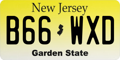 NJ license plate B66WXD