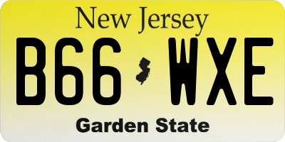 NJ license plate B66WXE