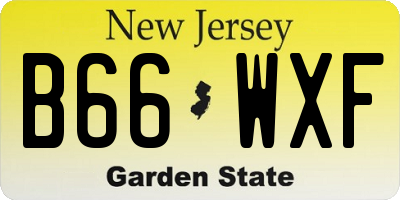 NJ license plate B66WXF