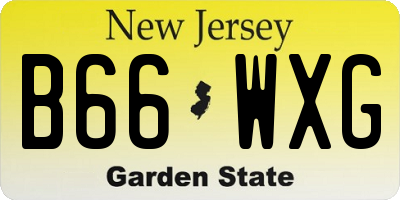 NJ license plate B66WXG