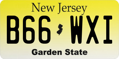 NJ license plate B66WXI