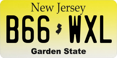 NJ license plate B66WXL