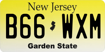 NJ license plate B66WXM