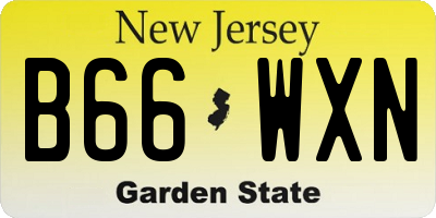 NJ license plate B66WXN