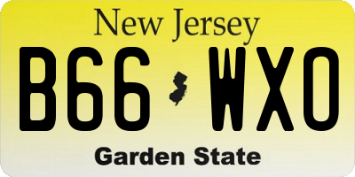 NJ license plate B66WXO