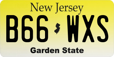 NJ license plate B66WXS