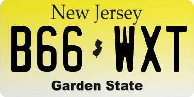 NJ license plate B66WXT