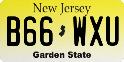 NJ license plate B66WXU