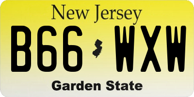 NJ license plate B66WXW