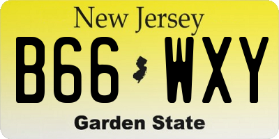 NJ license plate B66WXY