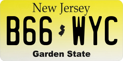 NJ license plate B66WYC
