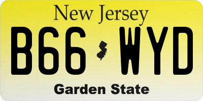 NJ license plate B66WYD
