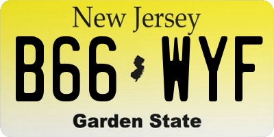 NJ license plate B66WYF