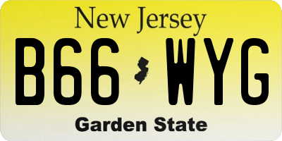 NJ license plate B66WYG