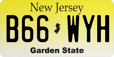 NJ license plate B66WYH