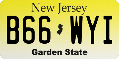 NJ license plate B66WYI