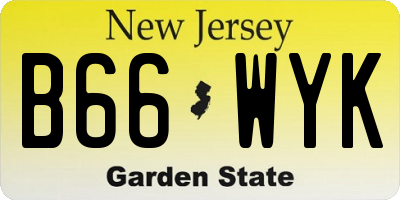 NJ license plate B66WYK