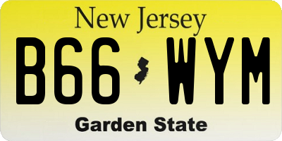 NJ license plate B66WYM