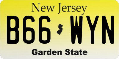 NJ license plate B66WYN