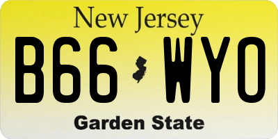 NJ license plate B66WYO