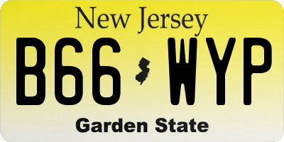 NJ license plate B66WYP