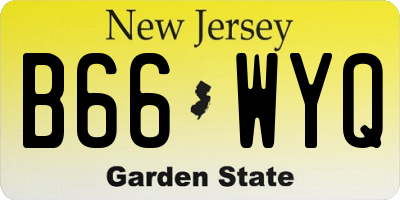 NJ license plate B66WYQ