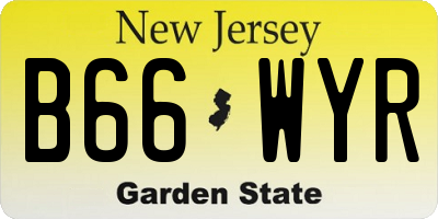 NJ license plate B66WYR