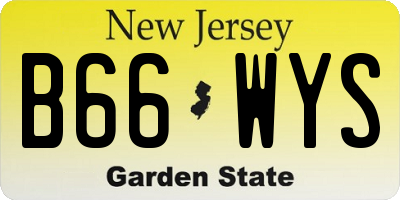 NJ license plate B66WYS