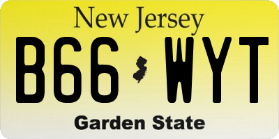NJ license plate B66WYT