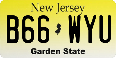 NJ license plate B66WYU
