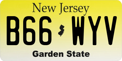 NJ license plate B66WYV