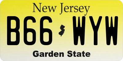 NJ license plate B66WYW