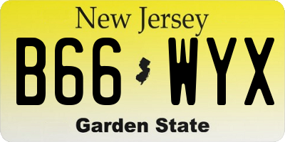 NJ license plate B66WYX