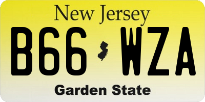 NJ license plate B66WZA
