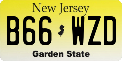 NJ license plate B66WZD
