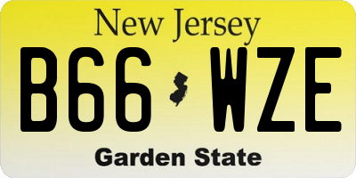 NJ license plate B66WZE
