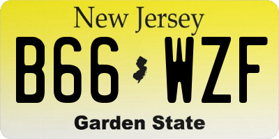 NJ license plate B66WZF