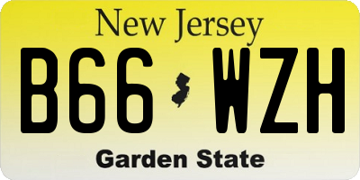 NJ license plate B66WZH
