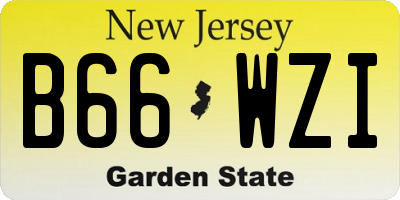 NJ license plate B66WZI