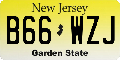 NJ license plate B66WZJ
