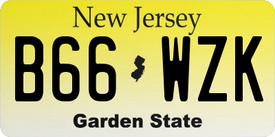 NJ license plate B66WZK