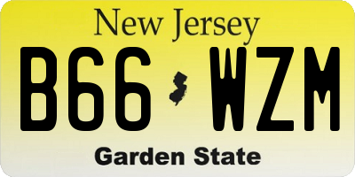 NJ license plate B66WZM