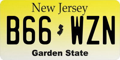 NJ license plate B66WZN