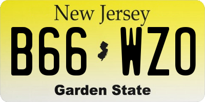 NJ license plate B66WZO