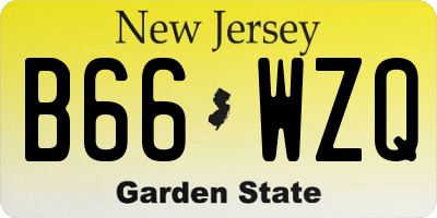 NJ license plate B66WZQ