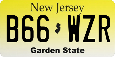NJ license plate B66WZR