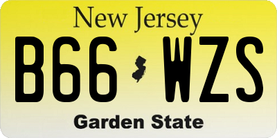 NJ license plate B66WZS