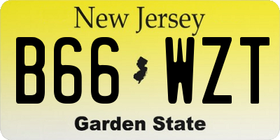 NJ license plate B66WZT