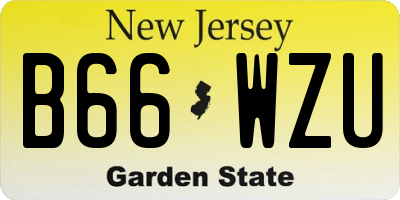 NJ license plate B66WZU