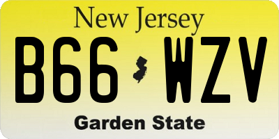 NJ license plate B66WZV